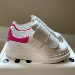 Alexander Mcqueen Leather Double Strap Velcro Sneakers